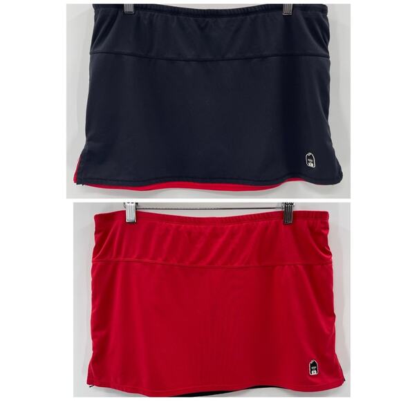 DUC Reversible Tennis Skirt Red Black Size Large Tennis Prep Pickleball Sporty - Picture 1 of 8